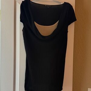INC International Concepts Black Cowl Neck Tee